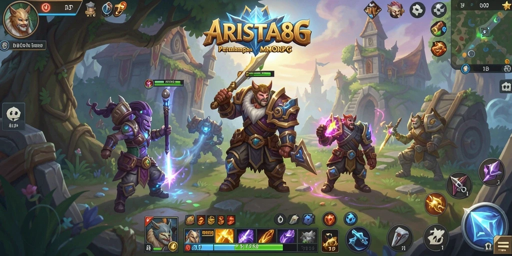Screenshot gameplay ARISTA88 menunjukkan petualangan seru MMORPG.