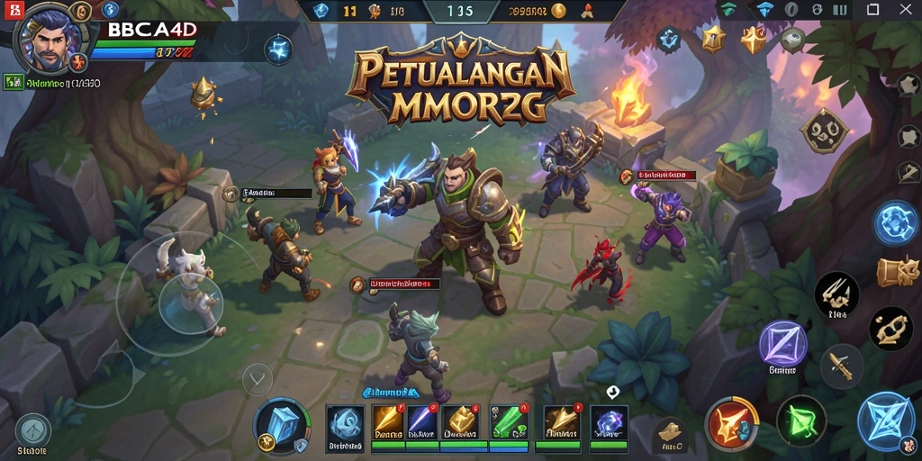 Screenshot gameplay BBCA4D yang menampilkan pertarungan epik antar pemain.