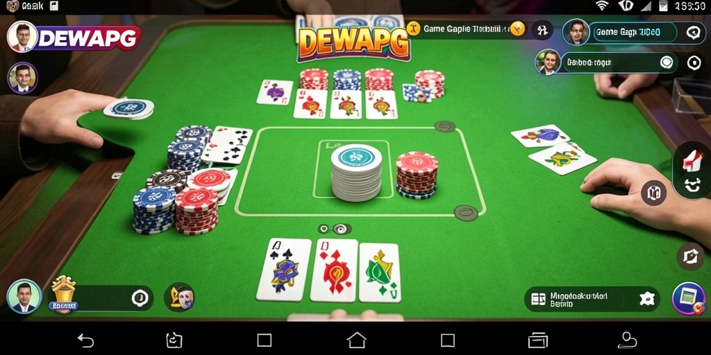 Tampilan permainan DEWAPG yang seru dan menarik saat bermain Gaple.