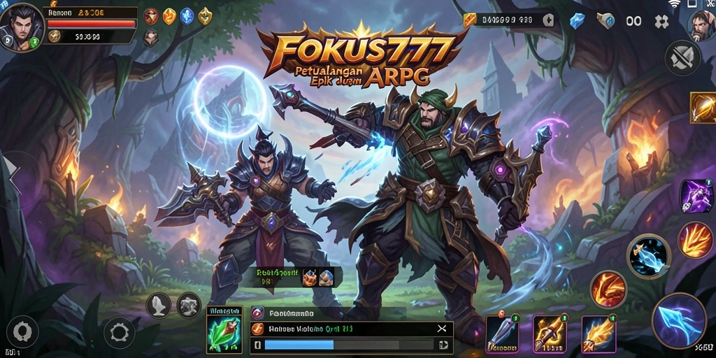 Screenshot gameplay FOKUS777 dengan aksi seru di dunia ARPG.