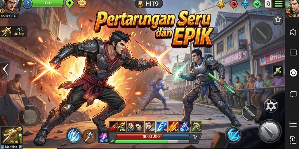 Gameplay epik HIT9 dengan pertarungan karakter yang seru.