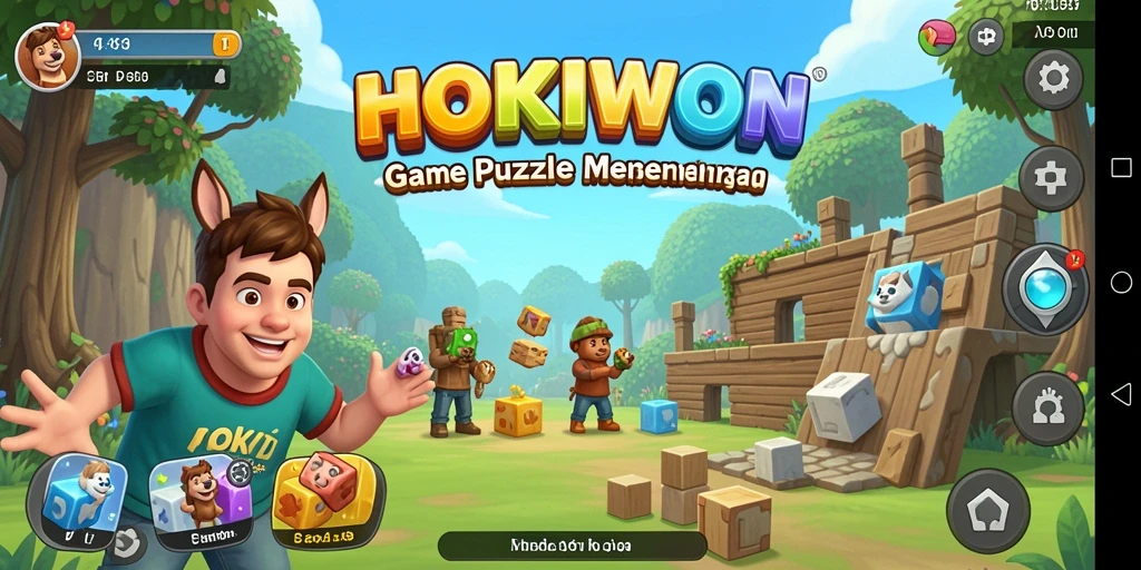 Gameplay HOKIWON yang seru dan penuh tantangan puzzle.