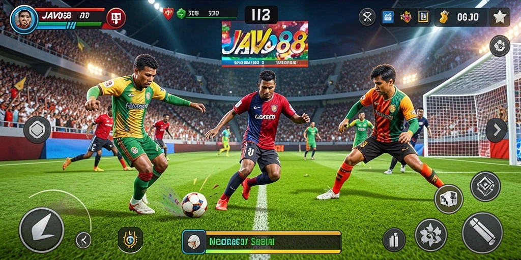 Screenshot utama JAVO88 menampilkan aksi seru dalam permainan olahraga.
