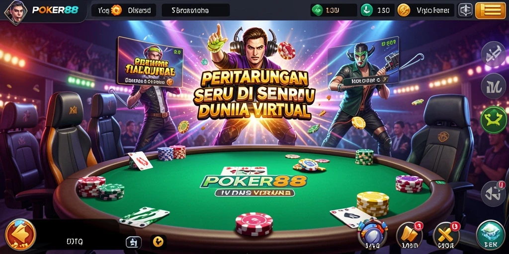 Tampilan gameplay POKER88 yang seru dan mendebarkan.