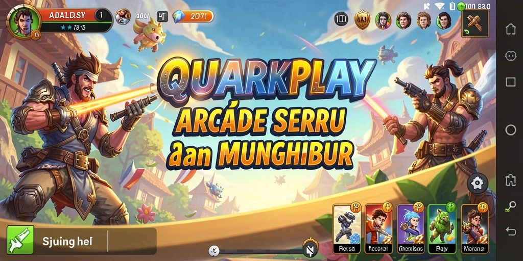 Screenshot utama QUARKPLAY menampilkan gameplay seru dengan berbagai level.