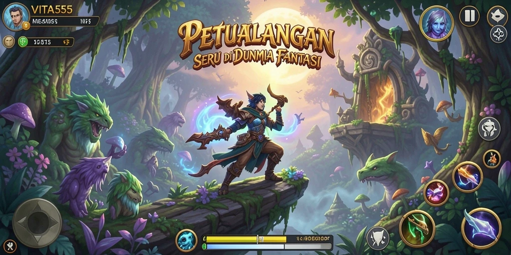 Tampilan gameplay VITA555 yang menarik saat menjelajahi dunia fantasi.