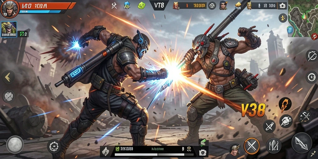 Tangkapan layar menunjukkan aksi mendebarkan dari gameplay VT38.